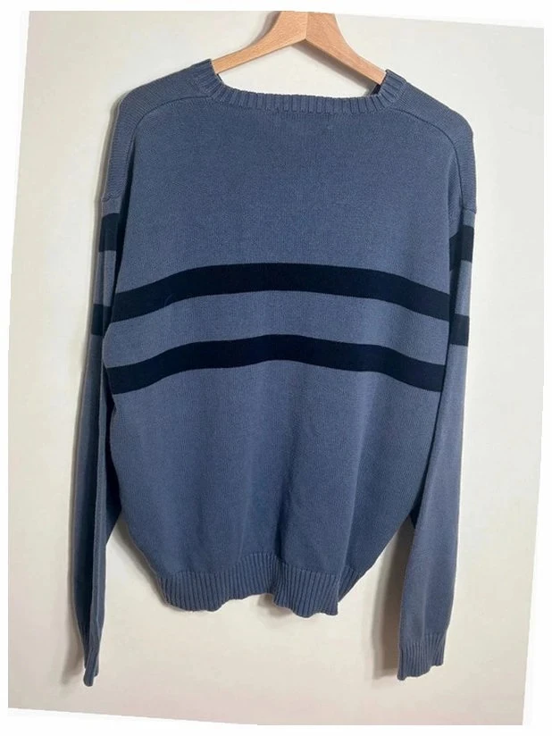 Polo Ralph Lauren Men's Navy Blue Striped V-Neck Sweater Size XL – photo 3